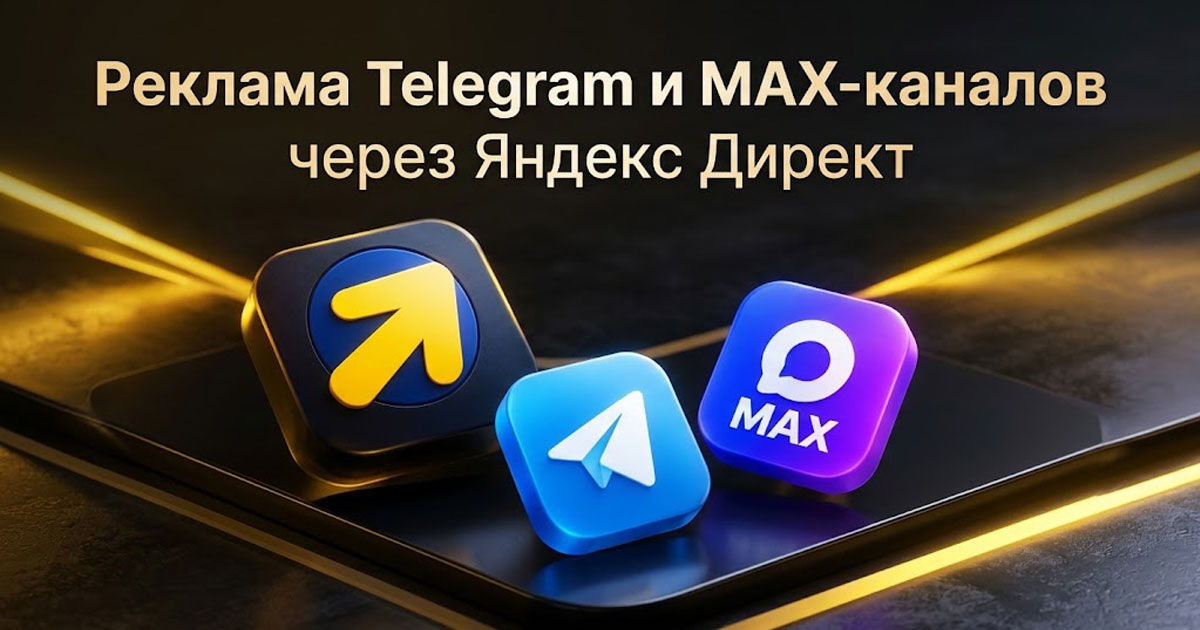 Реклама Telegram и MAX-каналов через Яндекс